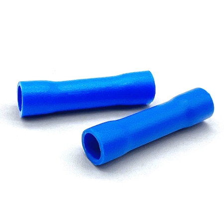 Boltsandnuts.Com Butt Splice Wire Connector, 14 AWG Max, Blue, PVC, Vinyl Insulation, 600 V, 100 PK EL-1614-BUTT-VB-100